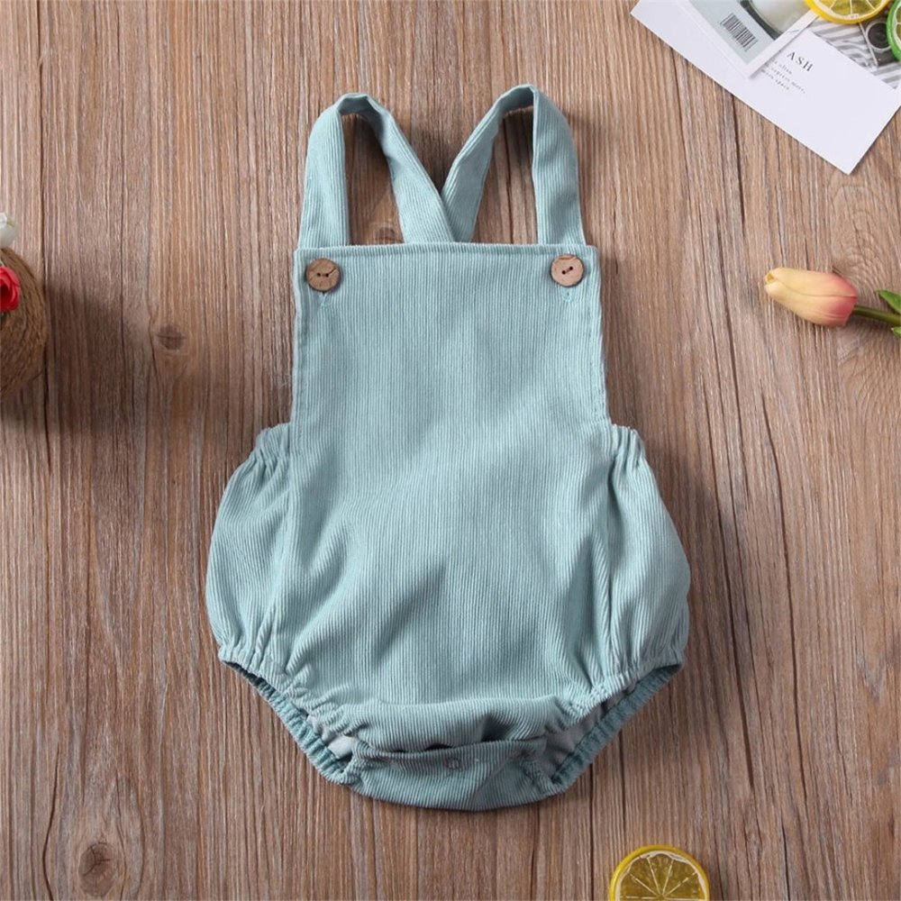 Blue Corduroy Baby Romper, 5 Sizes-18-24 months
